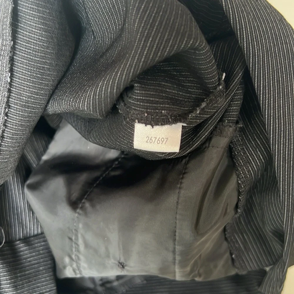 LOFT Ann Taylor Low Rise 90’s Y2K Charcoal Pinstripe Wide Leg Trousers 12
